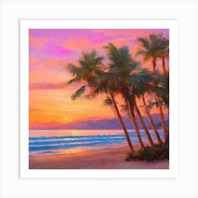 Sunset At The Beach 25 Art Print