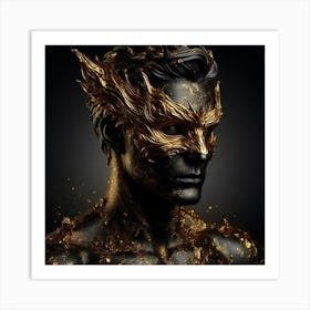 Golden Mask Art Print