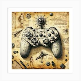 Steampunk Game Controller Art Print