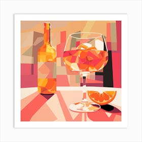 Aperol Spritz In 70s Abstract Art Print