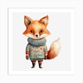 Fox In Sweater 2 Art Print