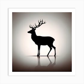 Deer Silhouette Art Print