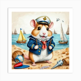 Sailor Hamster Art Print