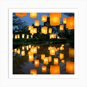 Lanterns In The Sky Photo Art Print