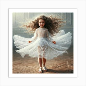 Little Girl In White Dress 2 Art Print