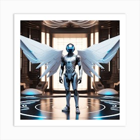 Futuristic Man With Wings 4 Art Print