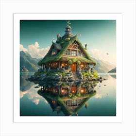 House On A Lake 1 Art Print
