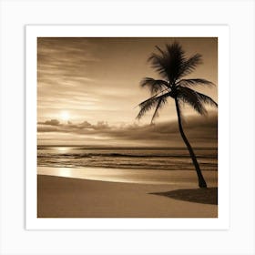 Palm Tree At Sunset 1 Art Print