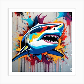 Shark Art, Graffiti Art, Street Art, Street Graffiti, Street Art Art Print
