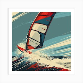 A Windsurfing Vector Design Illustration 1718707331 1 Art Print