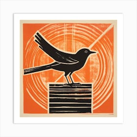 Retro Bird Lithograph Dipper 1 Art Print