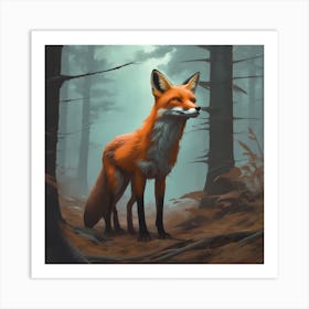 Fox In The Woods 29 Art Print