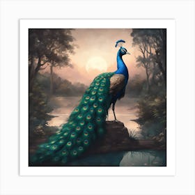 Peacock Painting Art Print