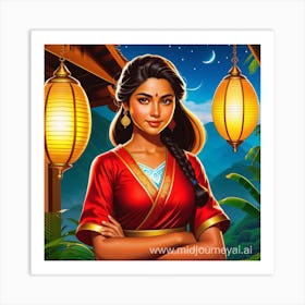 The Indian Comic Girl Art Print