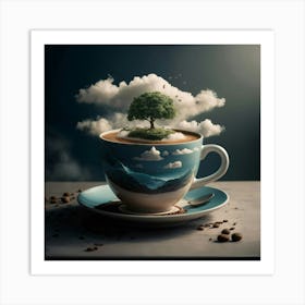 Tree In A Coffee Cup 3 Art Print