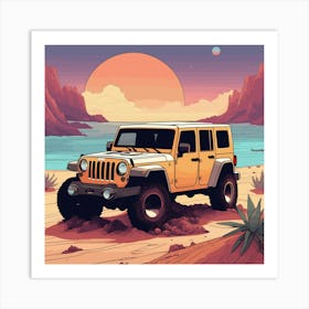 Jeep In The Desert 9 Art Print