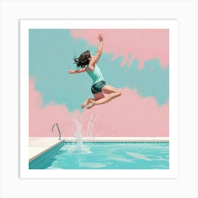 Swimming Art Print (5) Art Print