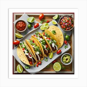 Tacos On A Tray Art Print