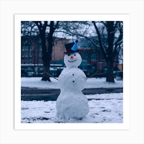 A Photo Of A Snowman Wearing A Top Hat A Jcrowd1lrpqyaqbbiokgig Up7s7ewlttaywj7c5tuleg Art Print