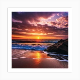 Sunset On The Beach 433 Art Print