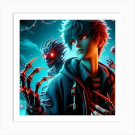 Boy In A Video Game Art Print