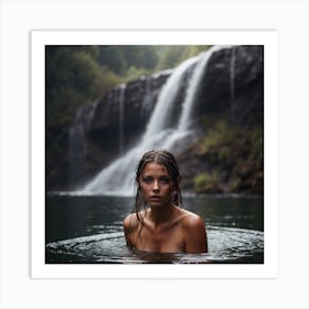 Beautiful Woman In Water Art Print