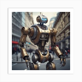 Robot In The City 55 Art Print