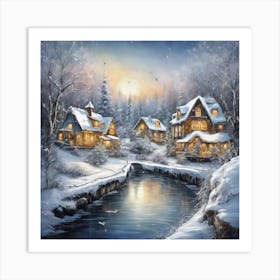 Winter Village 1 Art Print