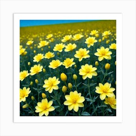 Field Of Yellow Flowers 4 Art Print