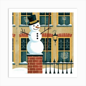 An Illustration Of A Snowman With A Top Y5am7n8hsfguzvk Ddzkaa Psgeml8yqnm2o1 Ntcgexg Art Print