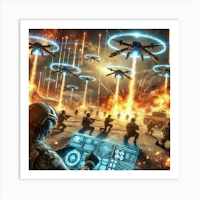 Drones Providing Additional Firepower Art Print