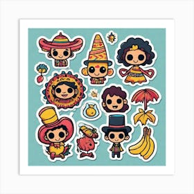 Colombian Festivities Sticker 2d Cute Fantasy Dreamy Vector Illustration 2d Flat Centered By (17) Art Print