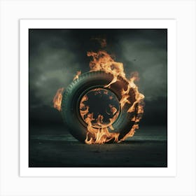 Tire On Fire Art Print