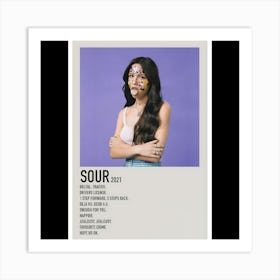 Sour - Olivia Rodrigo, 2021 Art Print