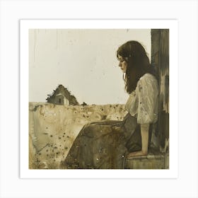 Girl In A Field 1 Art Print