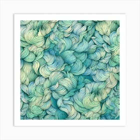 Abstract Watercolor Wavy Pattern Art Print