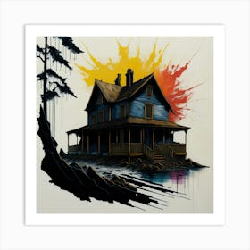 Colored House Ink Painting (66) Art Print