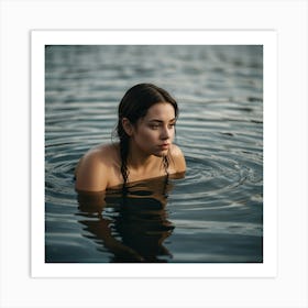 Young Woman In Water Art Print