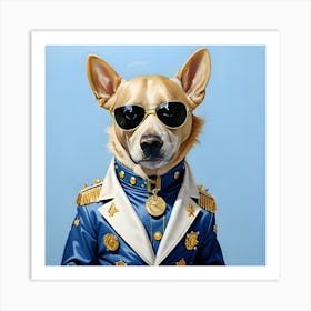 Dog In An Elvis Suit 1 Art Print