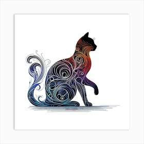 Feline Cat Creative Artwork Illustration 109 Art Print