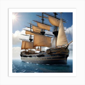 Ship In The Sea 7 Art Print