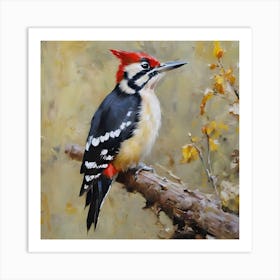 STILL OIL PIALEATED WOODPECKER Art Print