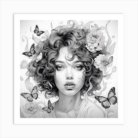 Butterfly Girl 19 Art Print