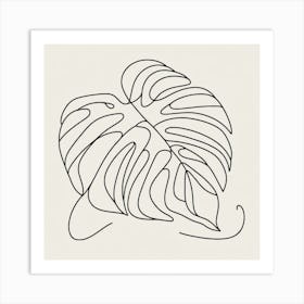 Large Monstera leaf Picasso style 2 Art Print