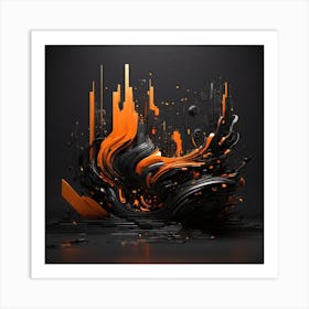 An Imaginative Design In Pixels Art Print