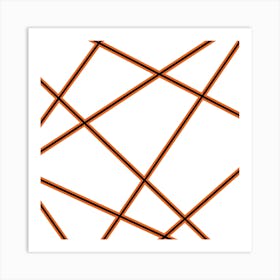 Orange Lines On A White Background Art Print