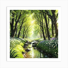 Stream In The Woods 5 Art Print