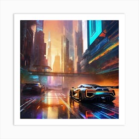 Futuristic City 120 Art Print