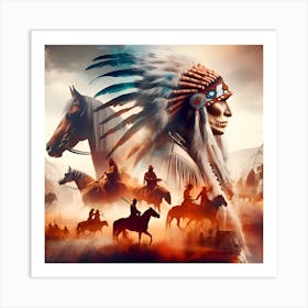 Indians On Horseback Art Print