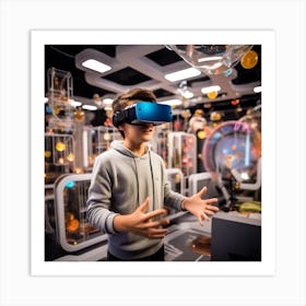 Boy In Virtual Reality Art Print